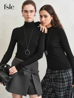 FSLE【Premium Series】German Biella Wool Autumn Super Fine Washable Seamless One-Piece Mock Neck Thermal Base Layer Shirt Women - Image 2