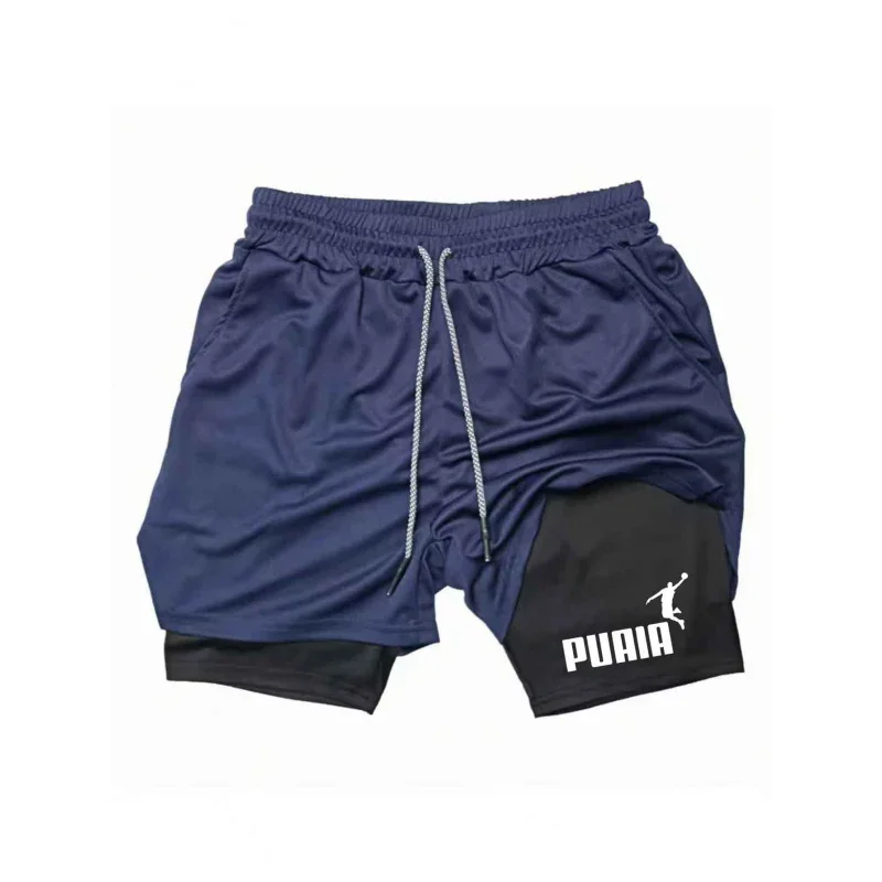 

Мужские и женские шорты для бега с двойными рукавами, спортивные дышащие шорты из сетчатой ткани для баскетбола, тренировок, летнего отдыха и фитнеса.