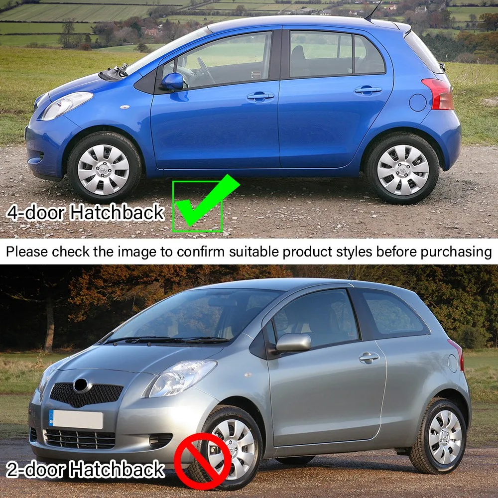For Toyota Yaris Hatchback 2006-2011 Car Rear Window Louver Shutter Cover Side Vent Blinds Trim Sticker ABS Accessories