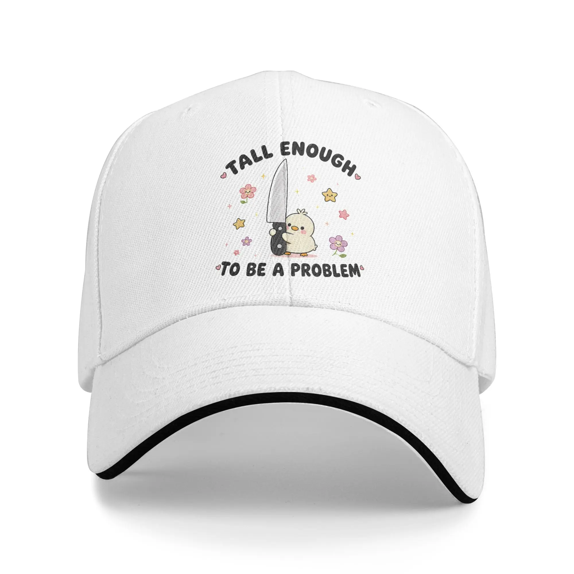 Tall Enough to Be A Problem Sandwich Cap Unisex Fashion Baseball Caps Funny Duck Humor Adjustable Sun Caps All season Hats Adult