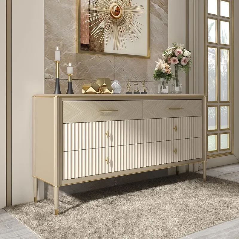 

For Light luxury American antique shoe cabinet solid wood storage display cabinet foyer table