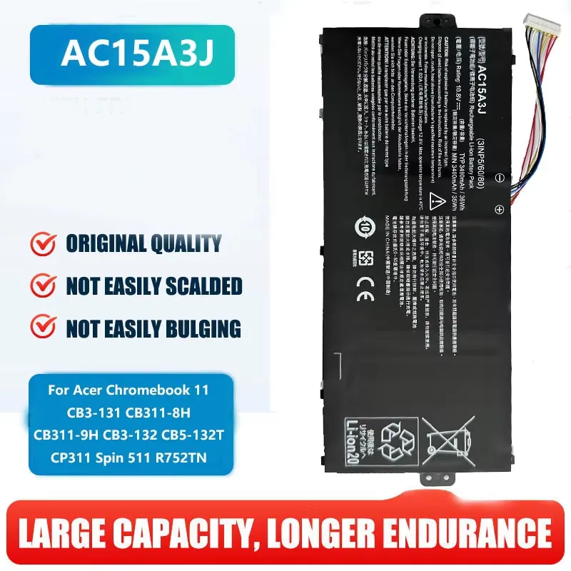 

New AC15A3J Battery AC15A8J for Acer Chromebook 11 CB3-131 CB311-8H CB311-9H CB3-132 CB5-132T CP311 Spin 511 R752TN