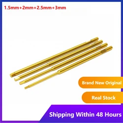 4PCS (1.5mm+2mm+2.5mm+3mm) RC Model Hexagon Screwdriver Replacement Titanium Plating Golden Cutter Head