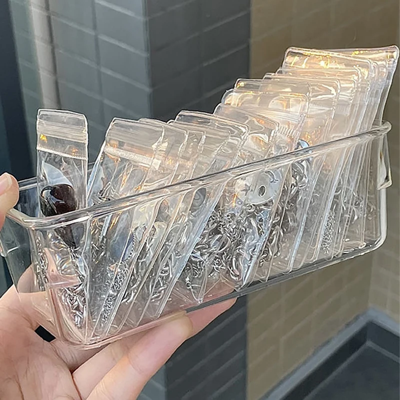 

Transparent Jewelry Organizer Boxes Package Bags Clear Anti-Oxidation Bag Earring Necklace Storage Holder Self Sealing Pouch