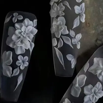 

3D Mold Silicone Nail Art Decorations DIY Flower Design Templates Mold For Nails Jewelry Crafts Transparent Nails Mold Tool