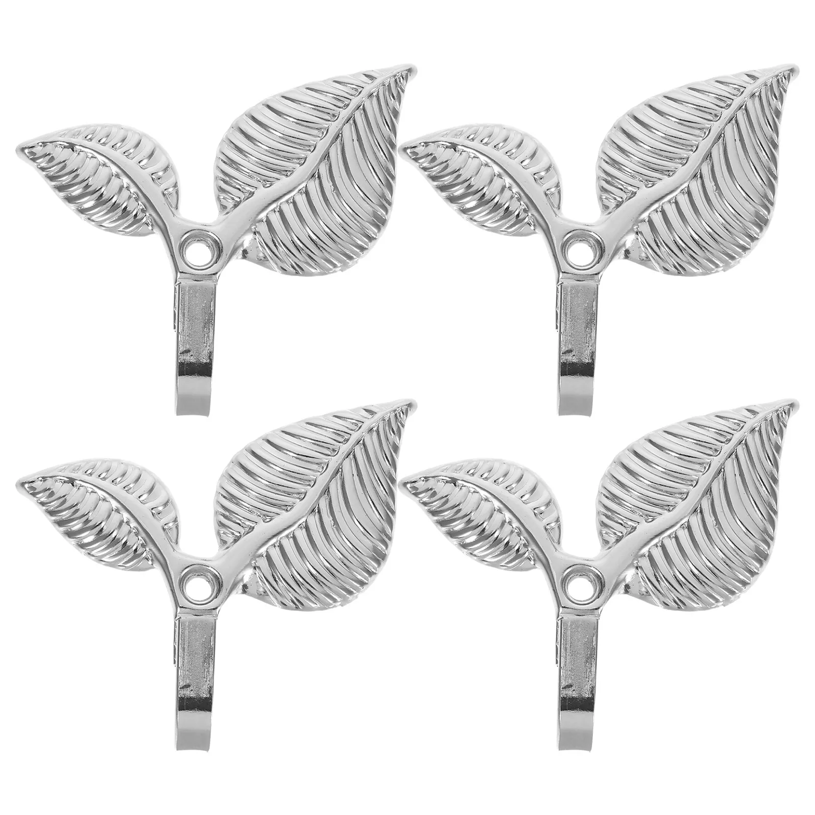 4Pcs Vintage Leaf Iron Coat Hooks Rustic Decorative Wall Mount Hangers for Bathroom Kitchen Closet Door Backup Key Holder - view 4