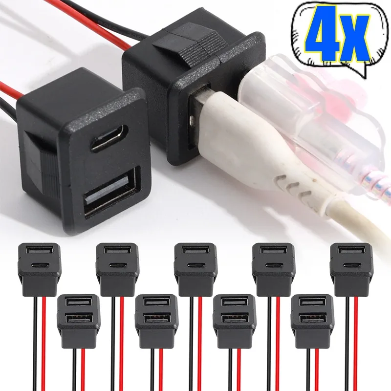 

Водонепроницаемый разъем типа C, автомобильный разъем для крепления на панели мотоцикла, быстрая зарядка, синхронизация данных, удлинительный кабель, автомобильные аксессуары «сделай сам»