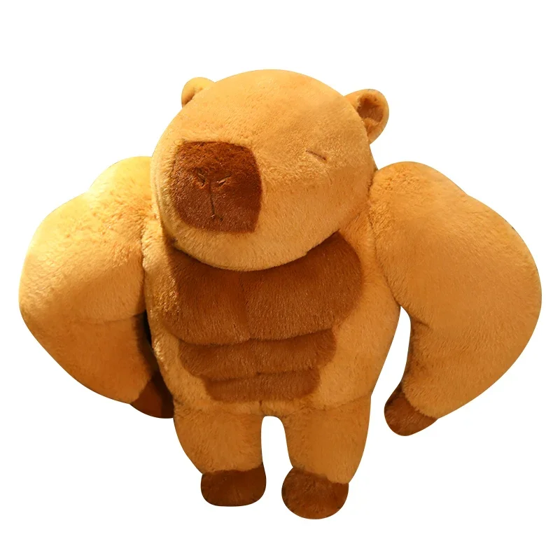 Poupée Capybara musclé marron, jouet en Peluche, Animal aquatique puissant, oreiller en Peluche, cadeau