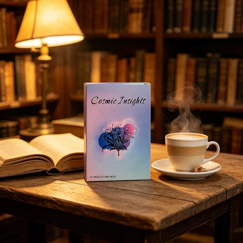Cosmic Insights Oracle Cards Pastel Gradient Aura Floral Design 41‑Card Cosmic Divination Deck Ethereal Spiritual Guidance Cards