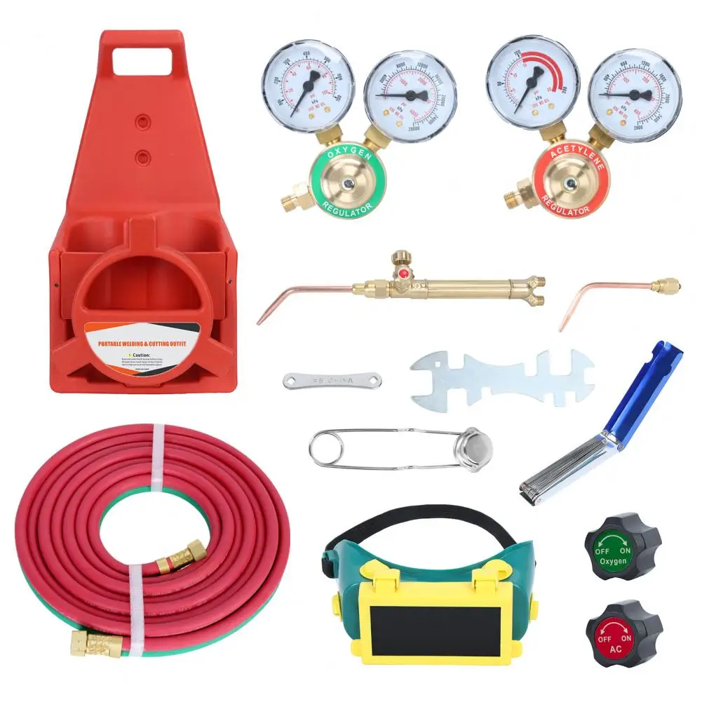 Oxy Acetylene Welding & Cutting Torch Kit – Medium Duty Portable Gas Outfit with Tote Bag, Without Tanks