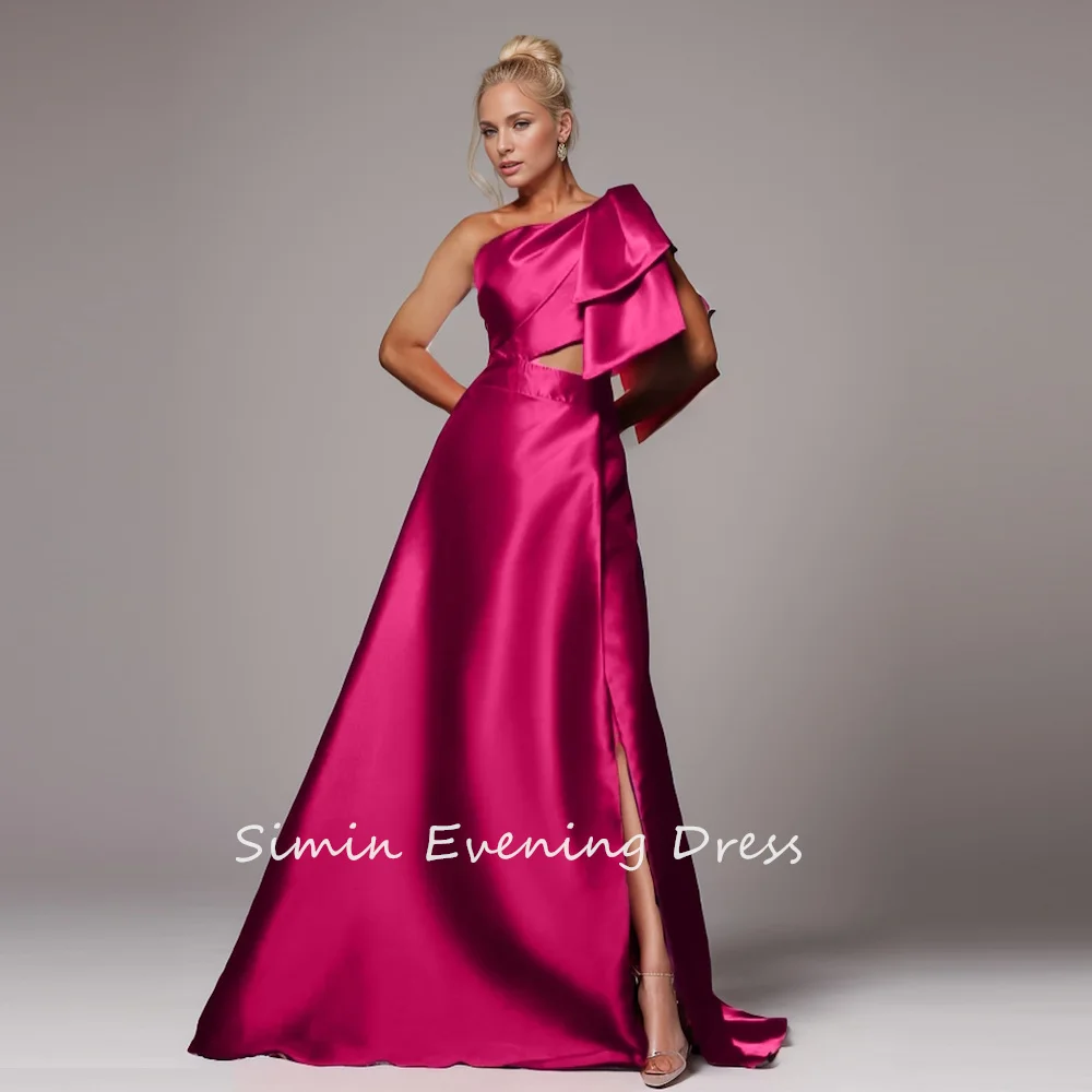 

Simin فستانسهرة Luxury Dress Customized One Shoulder Tiered Ruched A-Line Satin Formal Saudi evening gala dress for women 2024