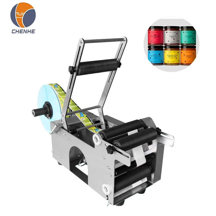 

CHENHE CH-50 CE Round Jar Label Applicator Machine Semi-auto Round Bottle Label Machine