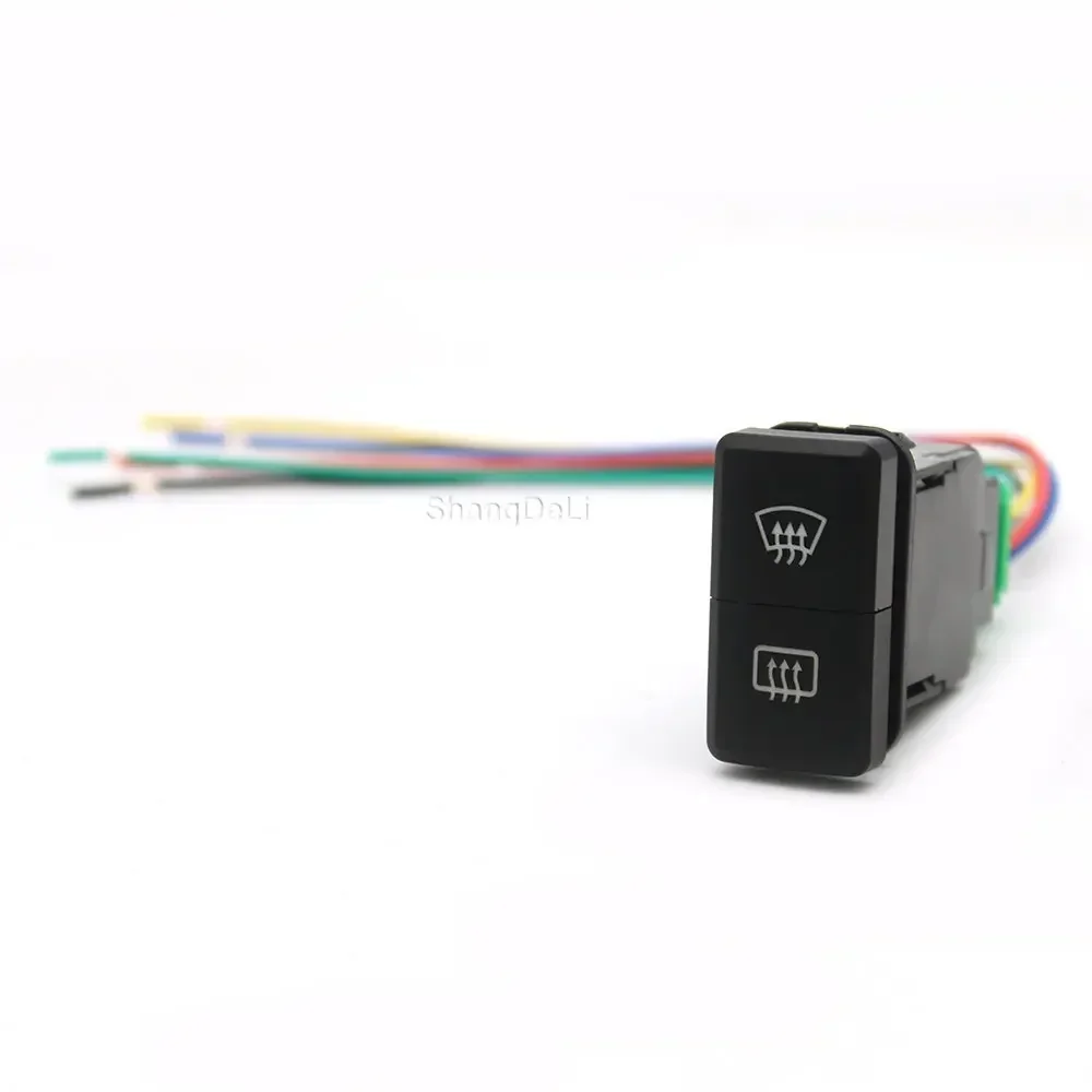 

Car Dual Switch Front Rear Defrosting Button Retrofit Switch with Connection Wire For Toyota LAND CRUISER FJ PRADO 120 LC76