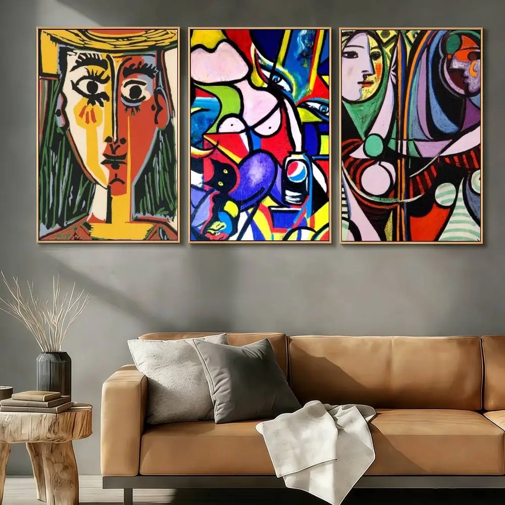 Picasso Related Art Paintings Poster Stickers Classic Art Print Retro Wall Decor HD Living Room Bedroom Home Light Ideal Gift