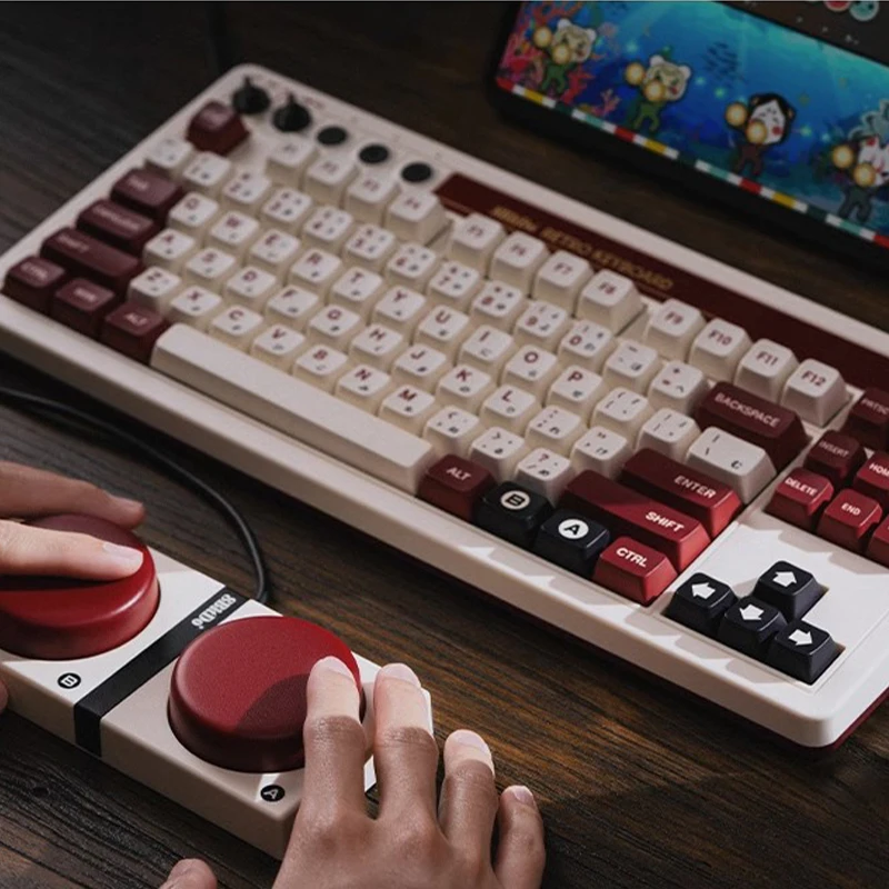 Imagem -04 - Teclado Mecânico sem Fio Bluetooth 8bitdo Retro Thri Mode 87 Chaves Hot Swap Gaming Rollover N-key pc Junta