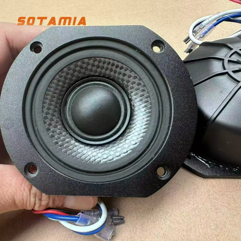 SOTAMIA 1pcs 3 Inch 8 Ohm Aluminum Frame Coaxial Mid Tweeter Sealed Carbon Fiber Alto 30W Silk Film Tweeter 20W Speaker