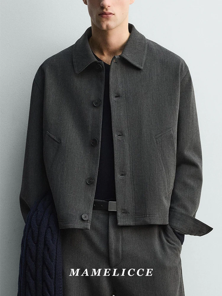 MAMELICCE Original design Spring new men's simple casual short style structure lapel jacket jacket men