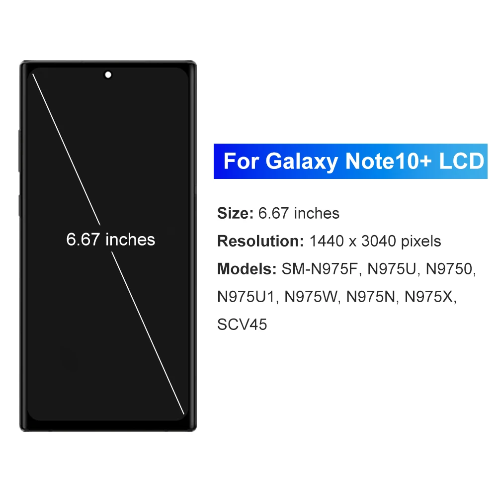 Note10+ N975F N975F/DS AMOLED Screen for Samsung Galaxy Note 10 Plus Lcd Display Touch Screen Digitizer Assembly Replacement