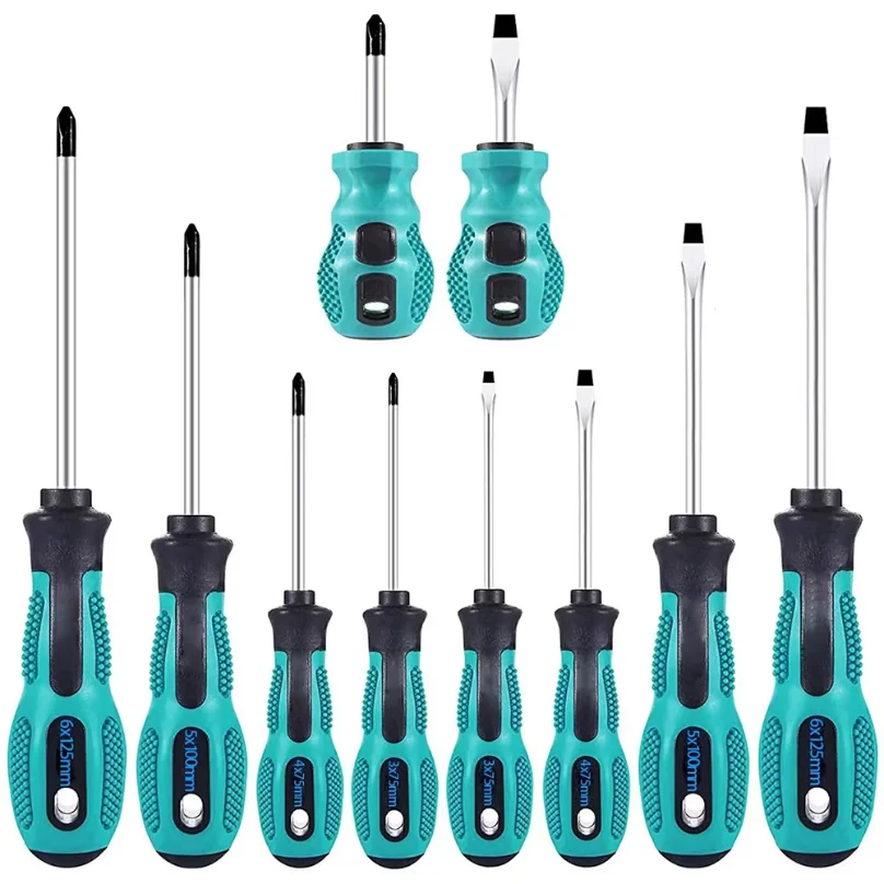 

Repair Tool Set - Magnetic Precision Screwdriver Kit with Phillips and Flat Head, Non-Slip Handle