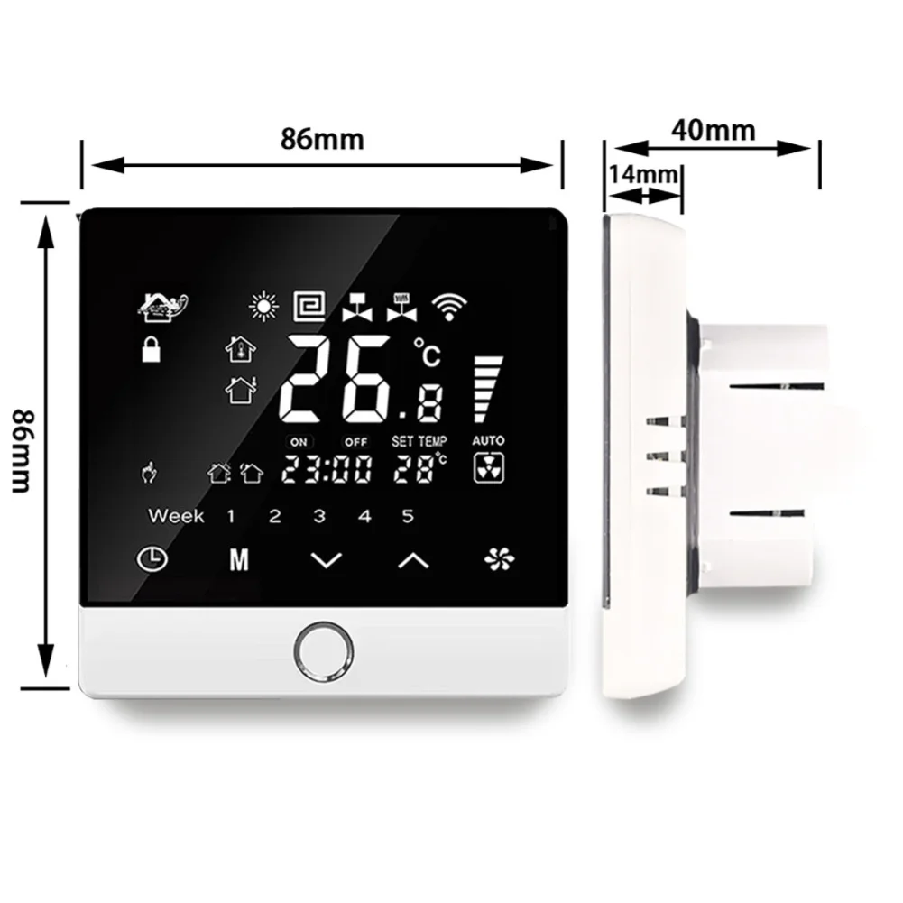 Smart WiFi App Controlled Programmable Thermostat Temperature Regulator For Household Central Air Conditioning Indoor Room