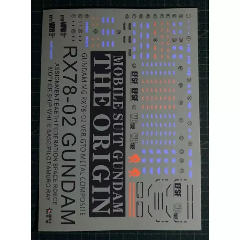 XINGYUMG High-Precision Fluorescent Waterslide Decals for RX78-2 1/100 GTO Floor Color Scheme Hobby DIY Accessories