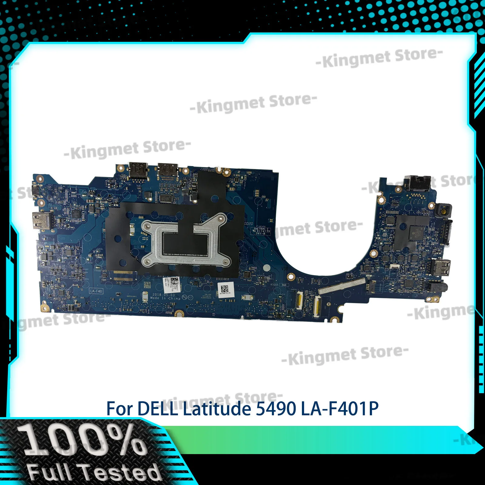 Laptop Motherboard for DELL Latitude 5490 Model LA-F401P, Supports I3 I5 I7 7th/8th CPU, 0C08DH 0M71FV 0NJFT2 08KN1W 0M79GG