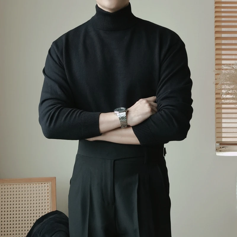 

Old money wind autumn and winter elastic slim-fit turtleneck sweater warm pullover long-sleeved knitted sweater