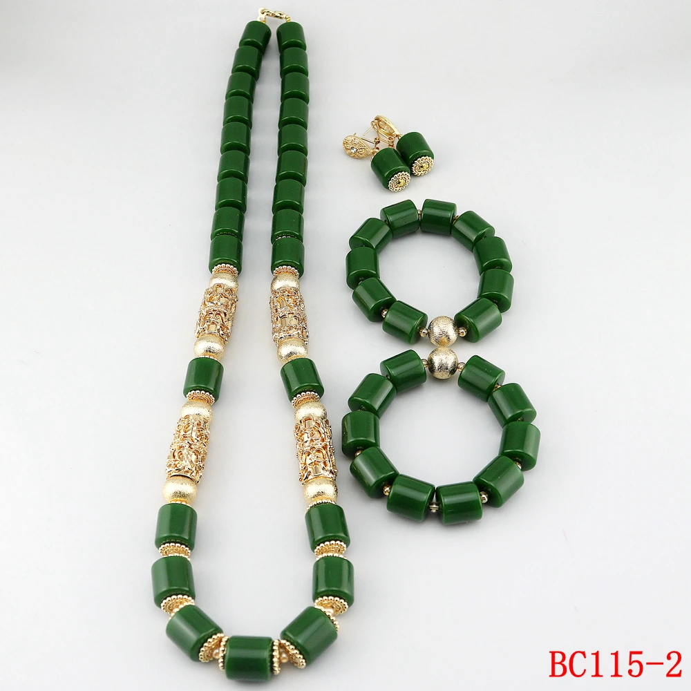 Bridal Jewelry Sets Teal Green Nigerian Wedding African Beads Jewelry Set Crystal Women New Necklace Set