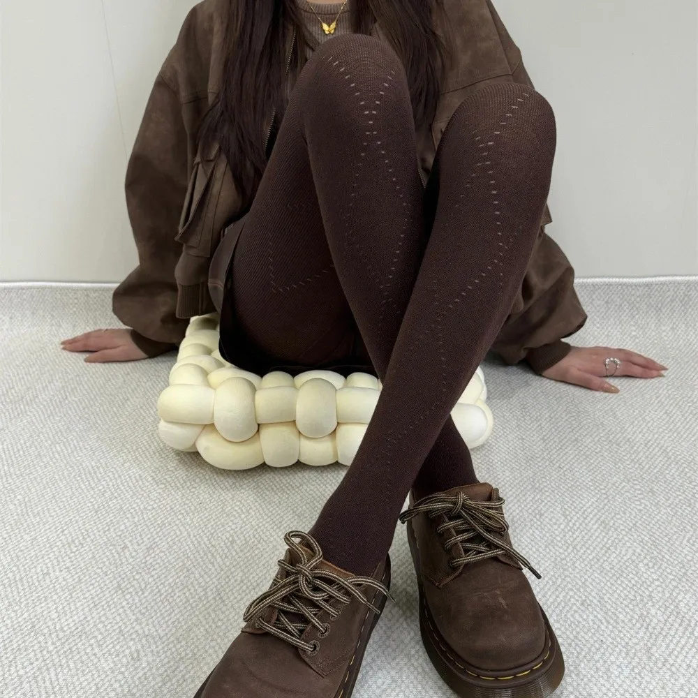 جوارب محبوكة عصرية عتيقة من قماش الجاكار عالية المرونة ضيقة تناسب Argyle الجوارب الناعمة القابلة للتنفس الأساسية جوارب طويلة ملابس يومية #3