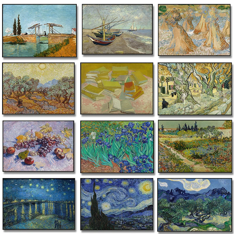 Vincent Van Gogh Artwork Starry Night  Posters and Prints Canvas Printing Vintage Wall Art Picture for Living Room Home Decor