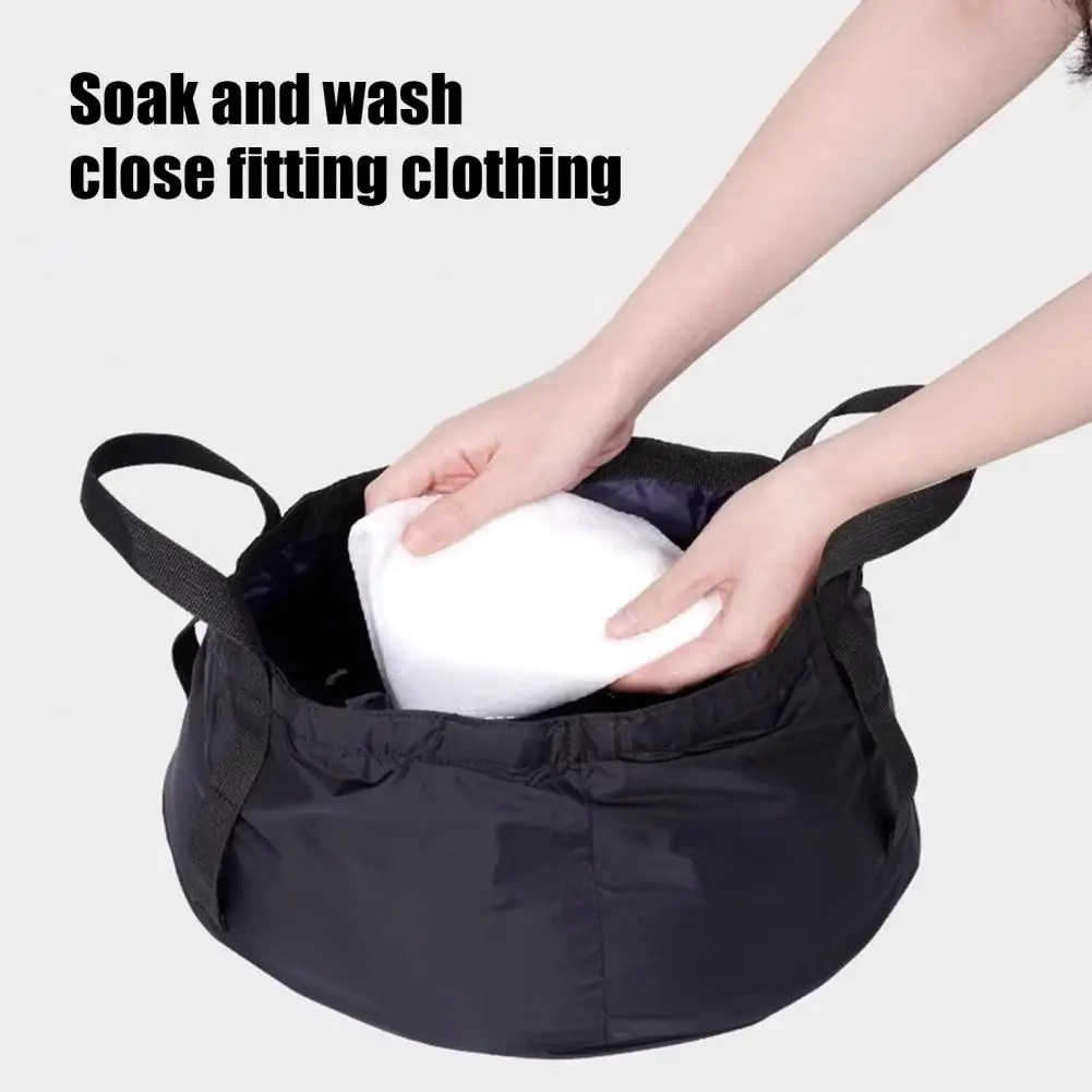 Water Container Portable Foldable Water Basin with Thickened Oxford Fabric Collapsible Bucket with Handle for Camping Outdoor