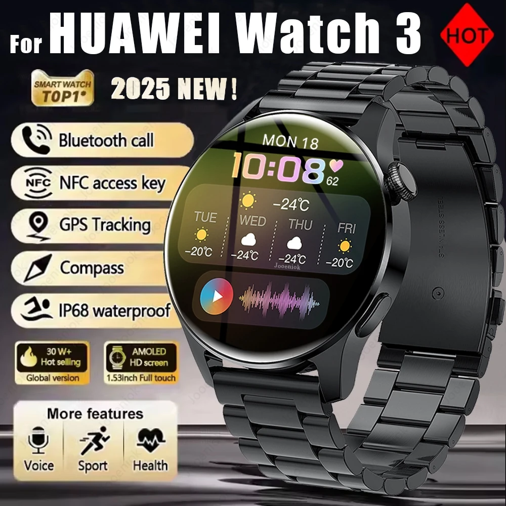 

Смарт-часы для Huawei Watch 3, мужские GPS, ЭКГ + PPG, мониторинг здоровья, спортивные водонепроницаемые часы, новые HD Bluetooth-вызовы, умные часы IOS