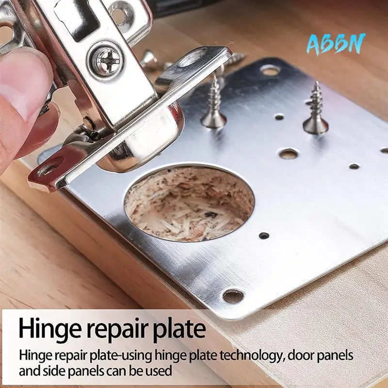 

ABBN-10 Pieces Stainless Steel Hinge Repair Fixing Bracket Plate Kit Cabinet Hinge Repair Kit For Furniture Cabinet Door