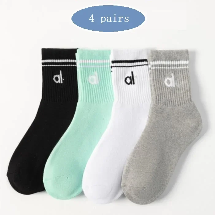 Retro Cotton Lady Yoga Sports Sock Medium Long Socks Pilates Fitness Sports Four Seasons High Quality Women's Yoga Sock