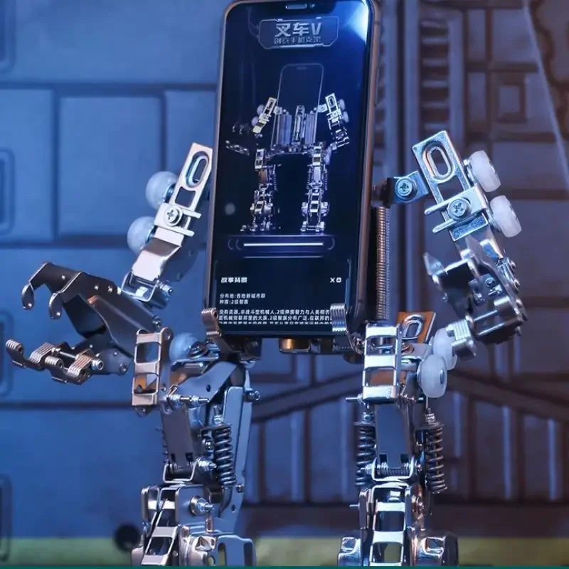

Creative mobile phone holder forklift metal assembly mecha model desktop ornament holiday gift male