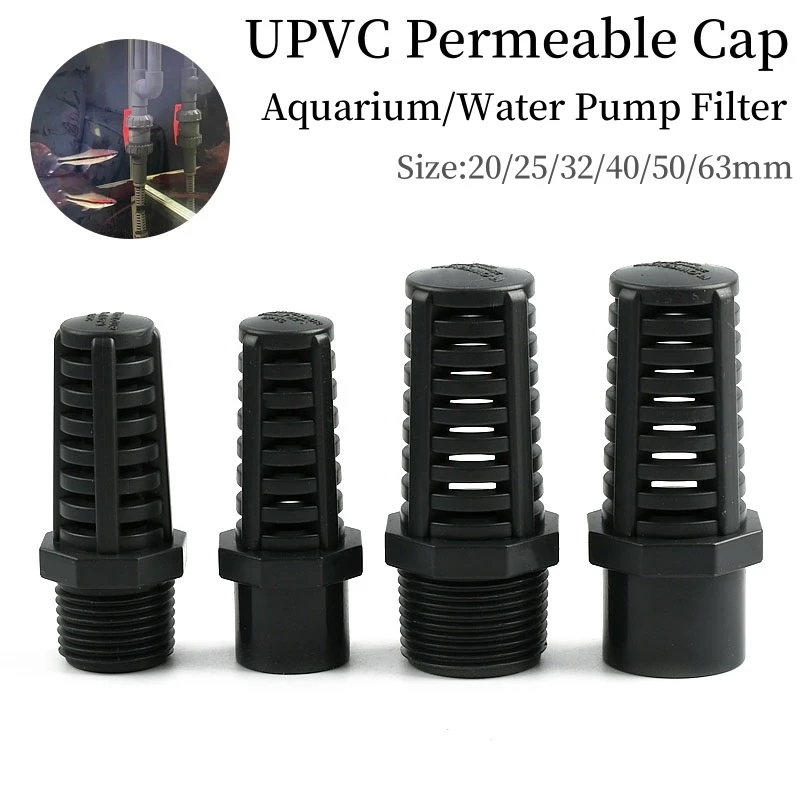 1~10PCS UPVC Aquarium Filter Fish Tank Water Inlet Pump Filter Permeable Cap Mesh Home Water Tube Fitting Suction Drain Tools