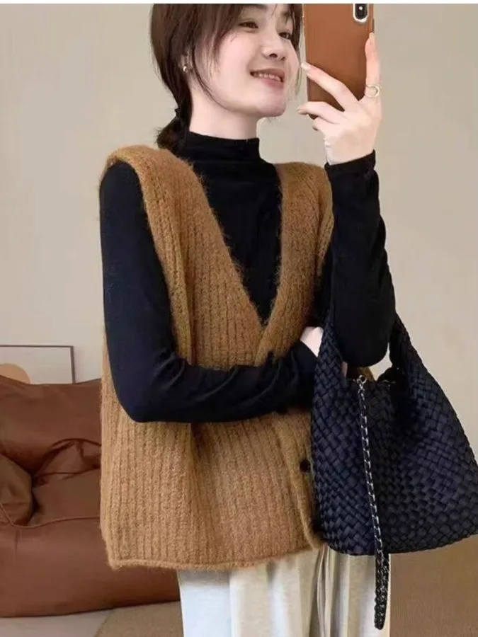 Printemps 2026 femmes tricoté gilet rétro superposition boutonné Cardigan Svel vêtements d'extérieur Faion coréen Sle fille vêtements d'extérieur