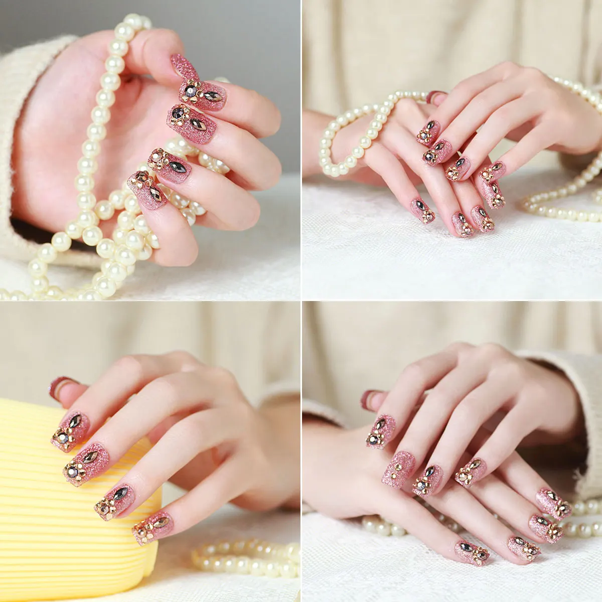 

24pcs Diy False Nail Tips Full Cover Removable Fake Nails For Women Brownish Red Sturdy Durable Non Toxic Nail Art