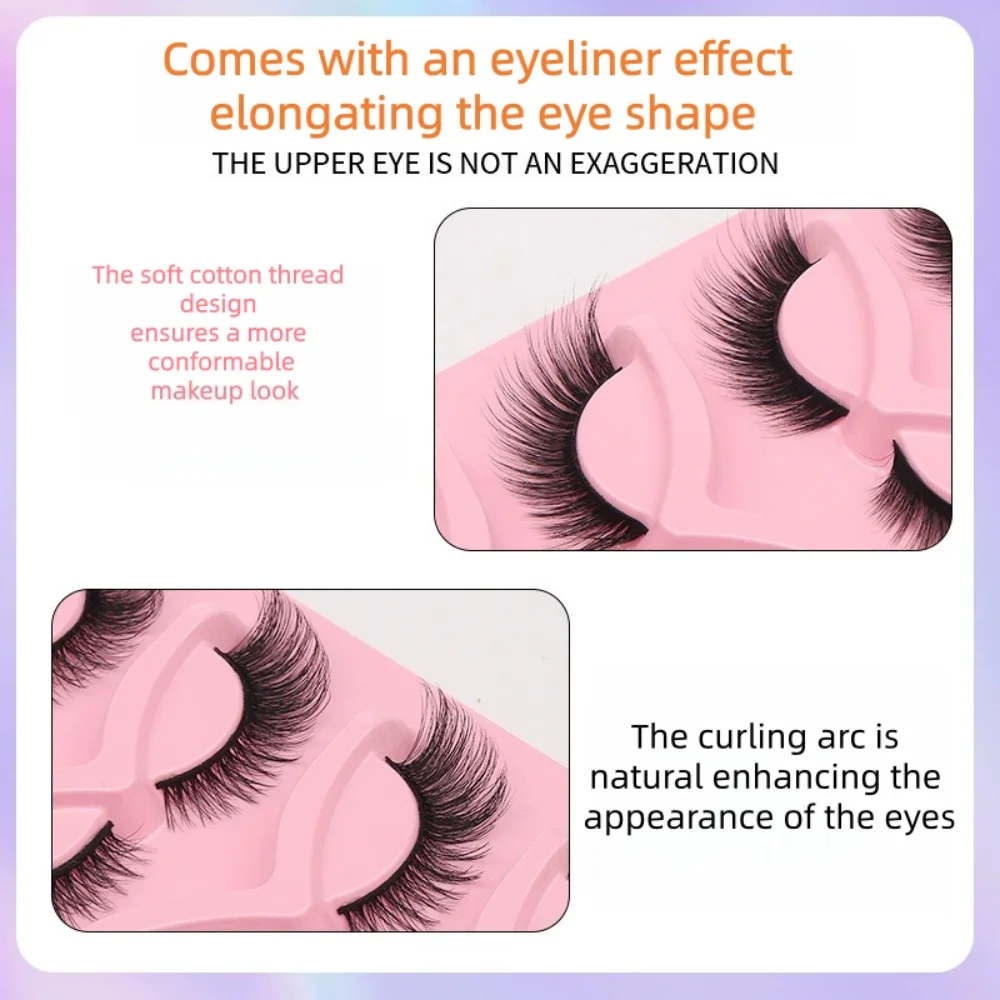 GIOIO Bestseller Schönheits-Make-up: 5 Paar diagonale falsche Wimpern im Fuchs-Stil, die die Augen verlängern können