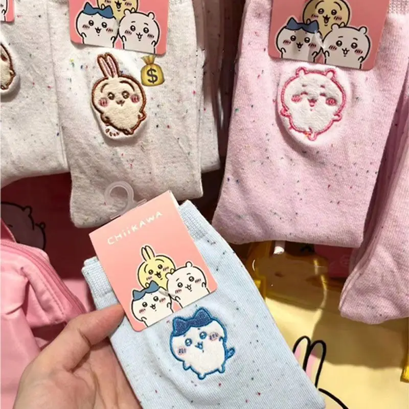 

chikawa kawaii socks student anime peripherals giikawa cute cartoon mid tube warm cotton socks pure cotton children 3 pairs