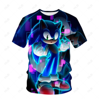 New Anime Sonic The Hedgehog T Shirt Kids Clothing Boys Girls Cartoon Game Sonic 3D Men‘s Clothes Summer Children T-shirt Tops