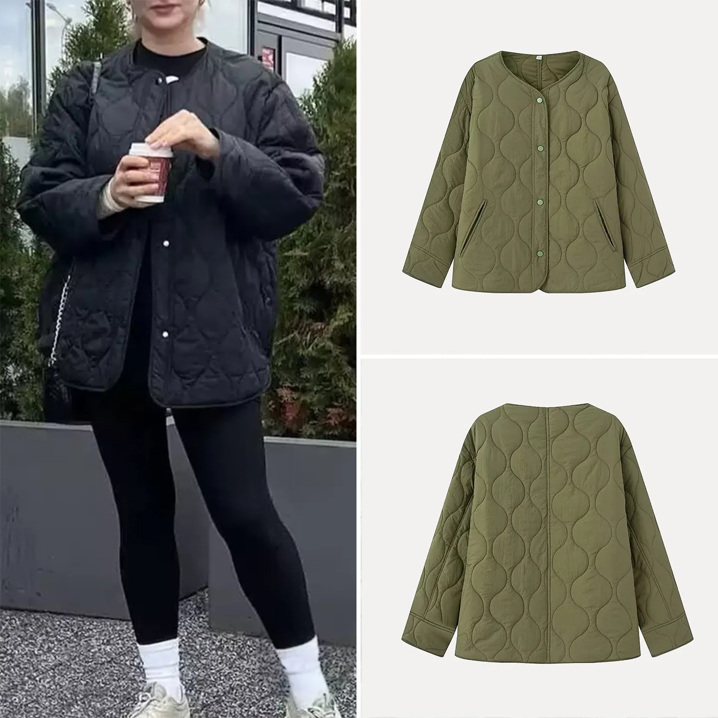 

Свободное женское пальто оверсайз Z Brand с боковыми разрезами, длинными рукавами и круглым вырезом, коллекция Зима 2025