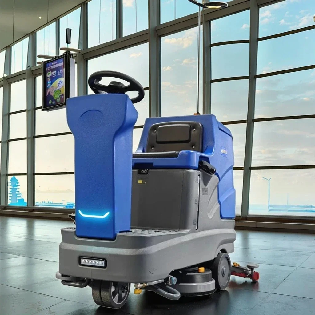 High Efficiency Ride On Electric Floor Scrubber/Cleaner New Condition Sweeper With Core Brush Components Used