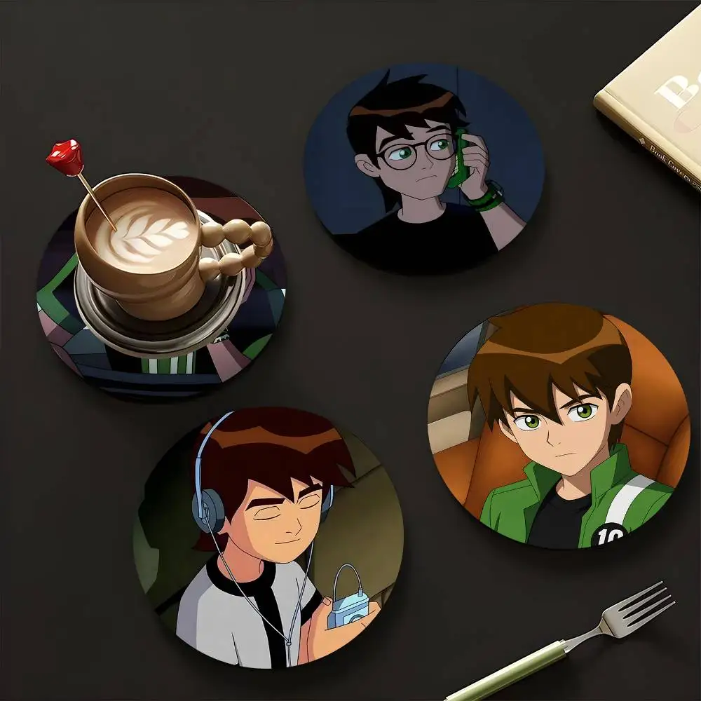 1pc Ben 10 Wooden Coaster Colour Printing Cup Mat Home Desk Decoration Gifts