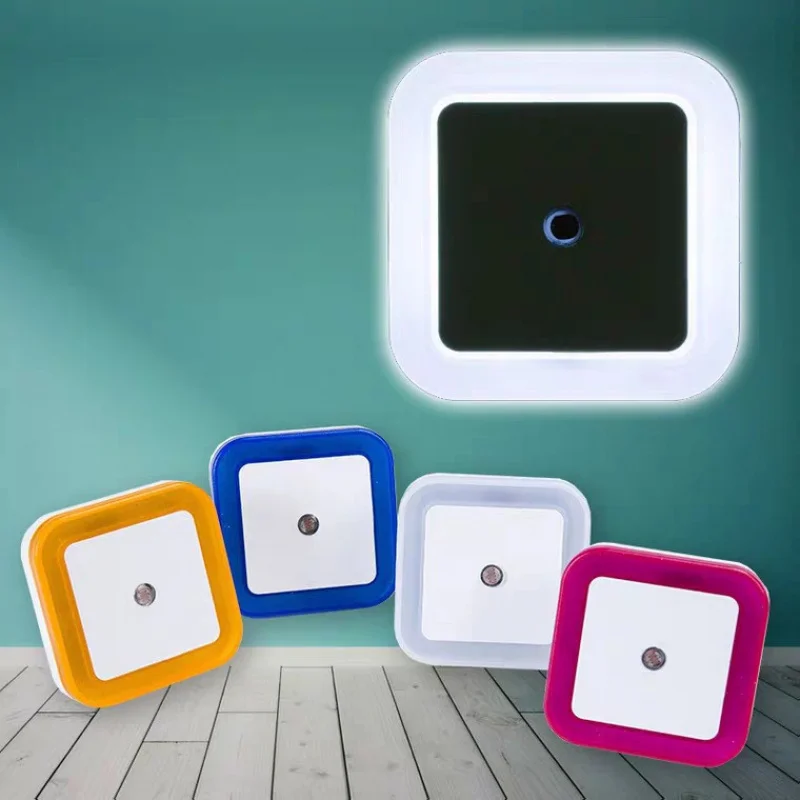 

Square Night LightLEDSmart Light Control Sensor Energy-saving Bedside Socket Lamp US/EU Standard Customizable GiftLOGO