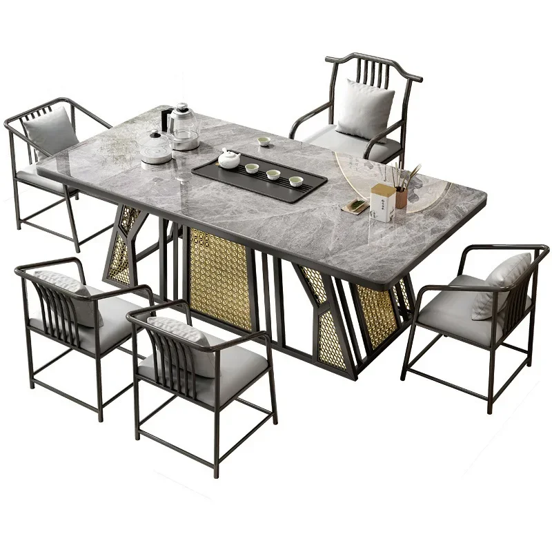 

Комплект стол-стул с каменной столешницей для чаепития, домашний, для заваривания чая, для балкона, в стиле Кунг-фу