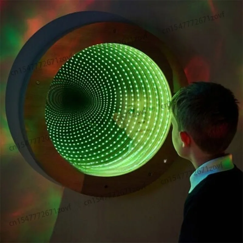 

Взаимодействие Infinite Mirror Colored — незаменимая сенсорная комната, терапевтические инструменты с кнопками, многосенсорный опыт