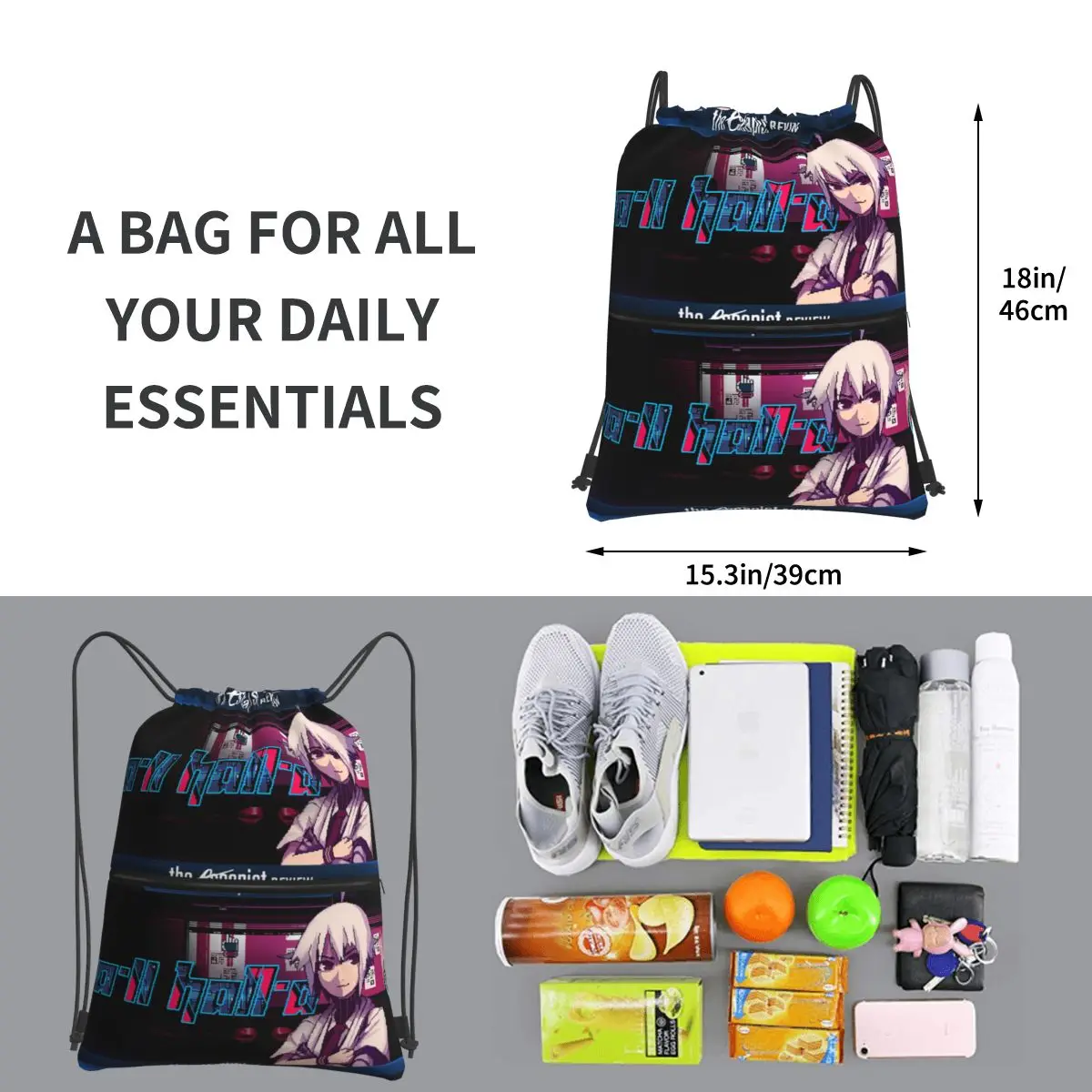 VA-11 Halle-ein Logo (1) tragbare Rucksäcke Kordel zug Tasche Multifunktions-Kordel zug Bündel Tasche Aufbewahrung taschen für Schüler