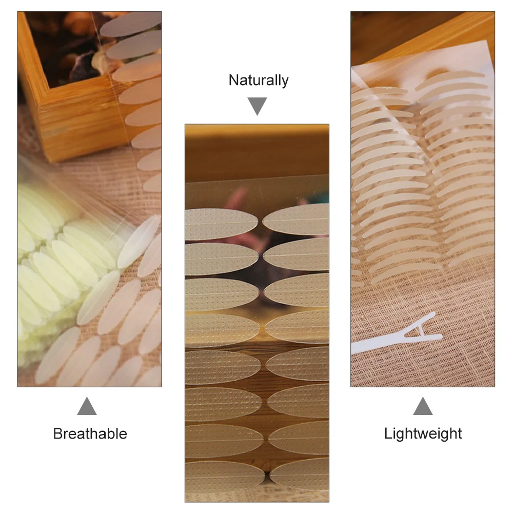 2세트 쌍꺼풀 테이프 보이지 않는 가벼운 통기성 오래 지속되는 방수 자연스러운 눈꺼풀 스티커 후드형 눈용 뷰티