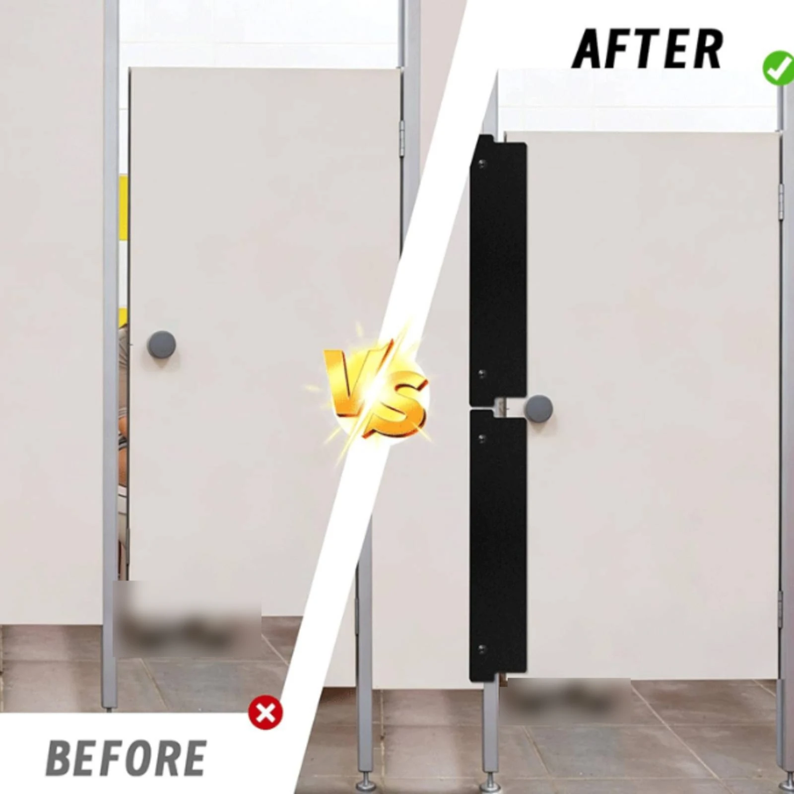 4 Pieces Bathroom Stall Privacy Strip Easy to Install Privacy Strip with Pre-Drilled Holes Hardware Moisture-Resistant